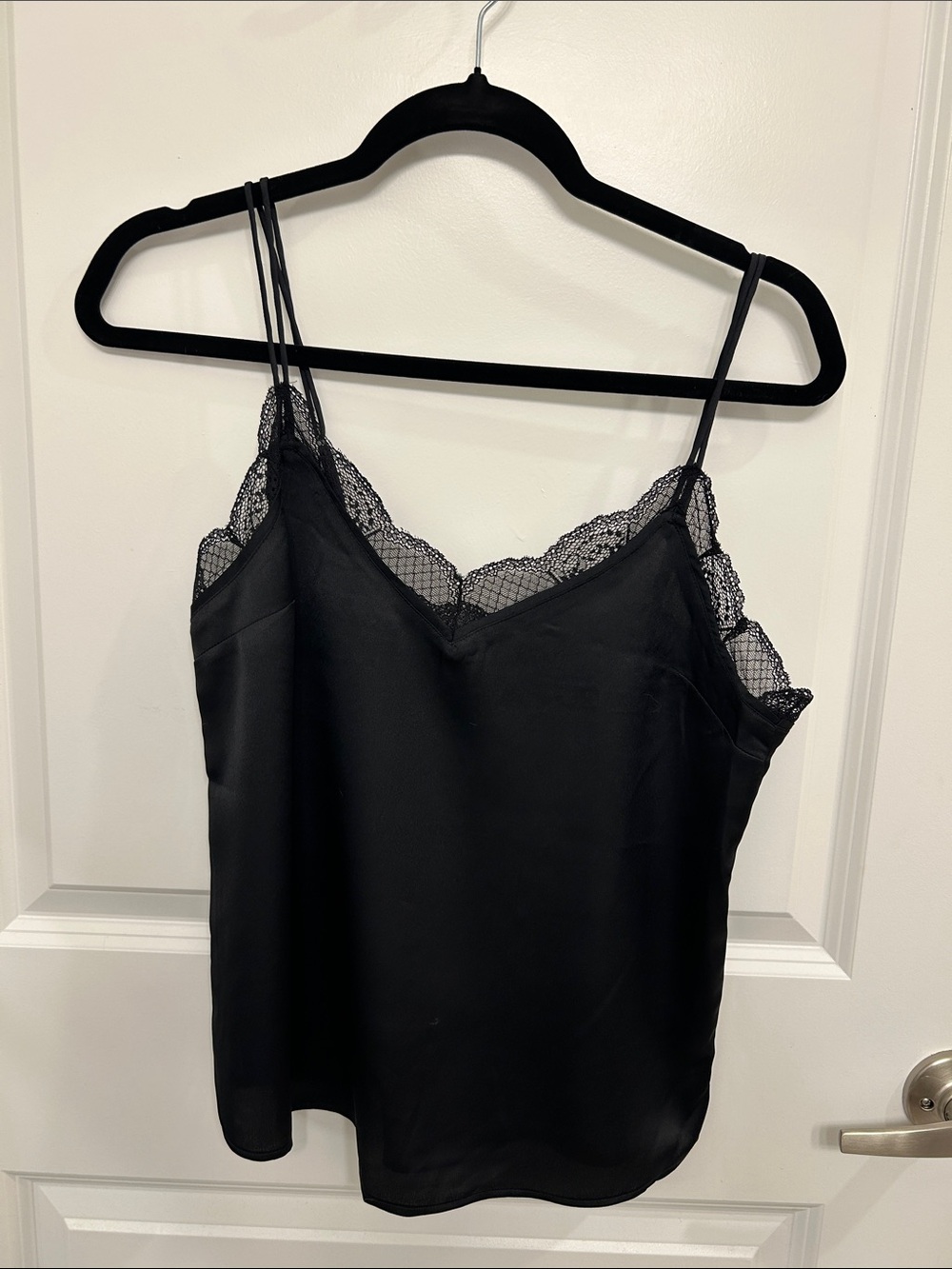 Abercrombie & Fitch Black Lace Trim Satin Cami